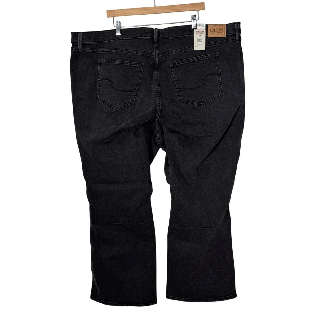Levi Strauss Signature Heritage High Rise Kick Boot Jeans Black‎ Womens 26W NEW